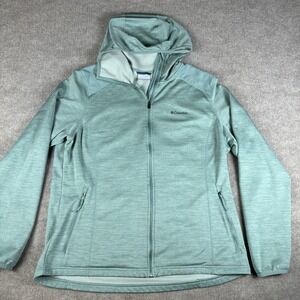 Columbia Womens 1X Mint Green Full Zip Hooded Fleece Jacket Plus Size